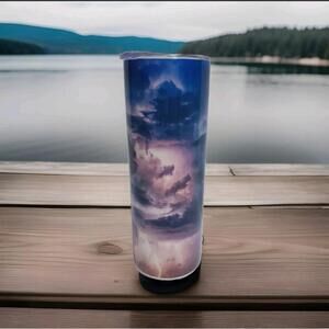 New 20 Oz Thunder Themed Handmade Tumbler